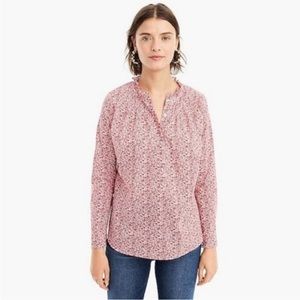 J.Crew Liberty London Red Floral Popover Size 2